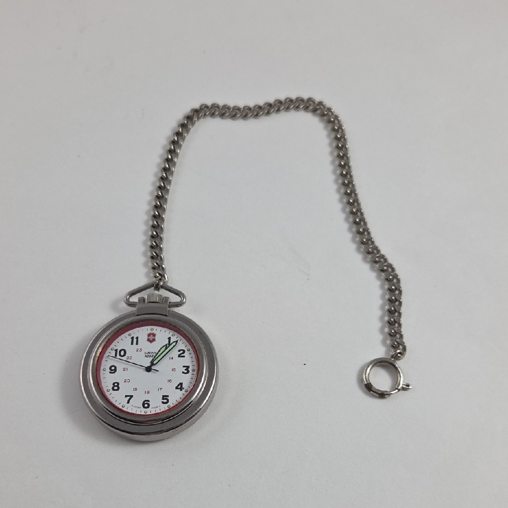 Silver Pocket Watch with Chain